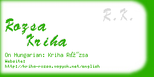 rozsa kriha business card